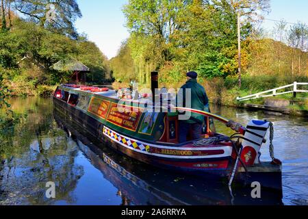Birdswood Narrow boat trip on the Cromford Canal,Derbyshire,England,UK
