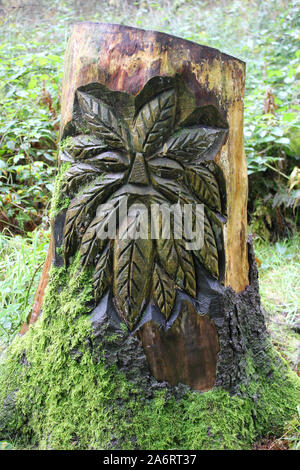 Old Man Of The Woods sculpture at Beacon Fell Country Park, Lancashire, UK Stock Photo