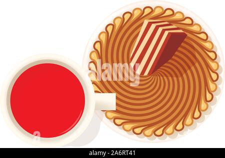 Zebra pie icon, isometric style Stock Vector