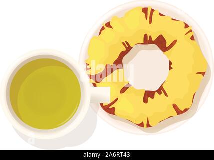 lemon donut icon, isometric style Stock Vector