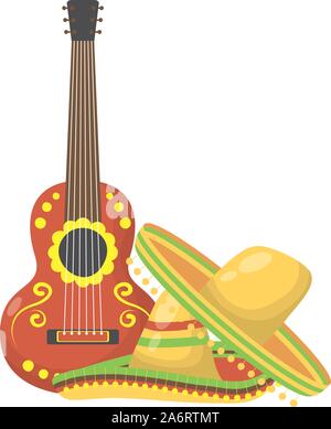 traditional mexican hats with guitar Stock Vector Image & Art - Alamy