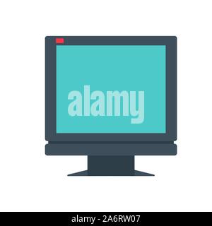 Display monitor vector computer screen design isolated white blank. Illustration equipment device electronic technology digital lcd icon. Flat busines Stock Vector