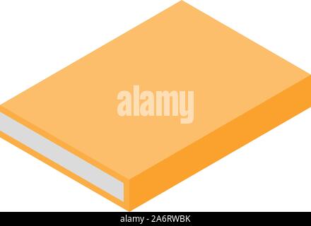 Yellow book icon, isometric style Stock Vector