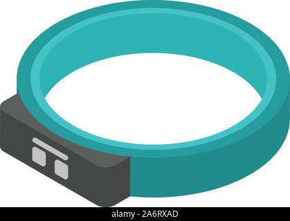 Blue fitness bracelet icon, isometric style Stock Vector