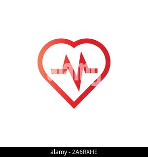 Love medical logo. Vector design. Hospital logo - vector Stock Vector