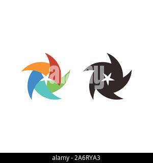 Logo in a simple modern style. Open shutter camera. Two camera logo - Vector Stock Vector