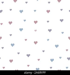 Creative Hand Drawn Seamless Pattern with Tiny Hearts.Vector Illustration Stock Vector
