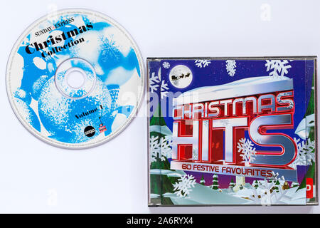Christmas Hits CD isolated on white background - 60 festive favourites music Stock Photo