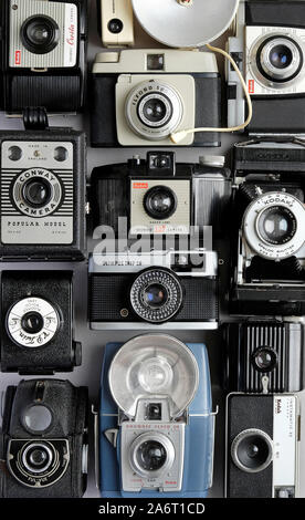 selection of vintage retro cameras Stock Photo