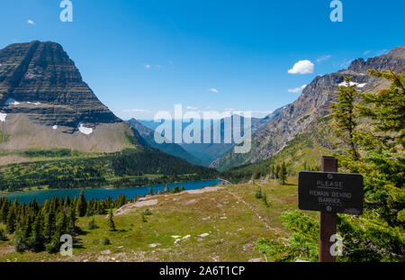 Hidden lake overlook along the Hidden Pass Trail in Logan Pass area of Glacier National Park, Montana, USA Stock Photo