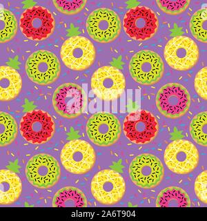 Seamless Vector Background with Doughnuts and Sprinkles Stock Vector