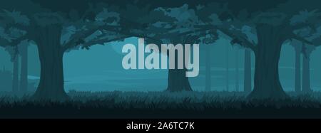 Summer night forest Stock Vector