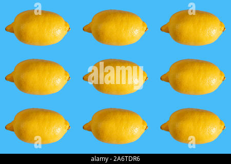 Digital seamless pattern with lemon  on light blue background. Repeating elements Stock Photo