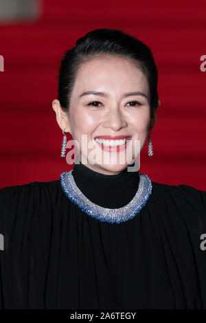 Chinese actress Zhang Ziyi arrives at the opening ceremony of Tokyo International Film Festival 2019. Stock Photo