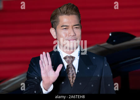 Hong Kong singer and actor Aaron Kwok arrives at the opening ceremony of Tokyo International Film Festival 2019. Stock Photo