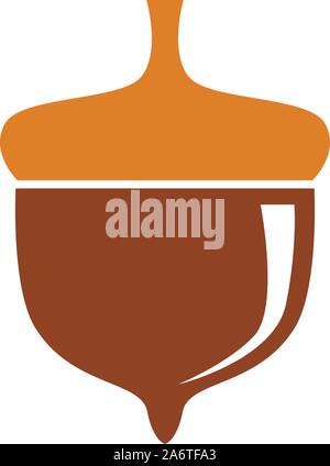 Acorn oak  logo ilustration vector Stock Vector