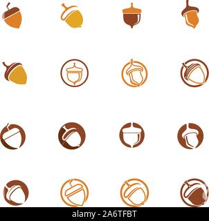 Acorn logo ilustration vector template Stock Vector