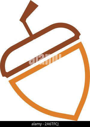 Acorn oak  logo ilustration vector Stock Vector