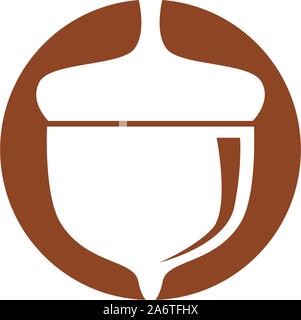 Acorn oak  logo ilustration vector Stock Vector