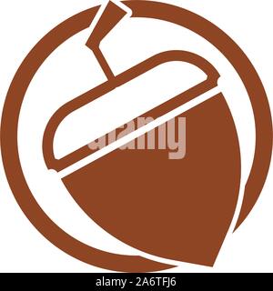 Acorn oak  logo ilustration vector Stock Vector