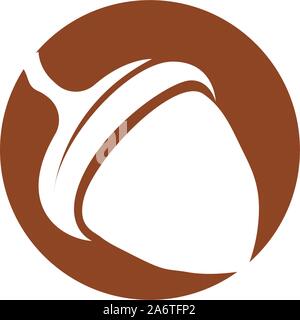 Acorn oak  logo ilustration vector Stock Vector