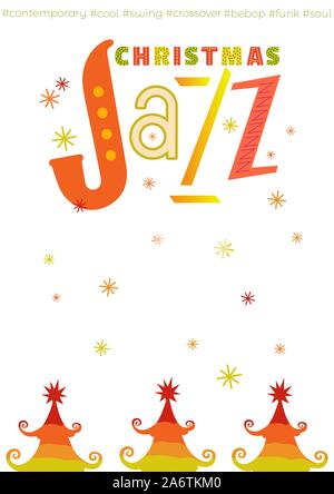 Template Design Poster Christmas Jazz Stock Vector
