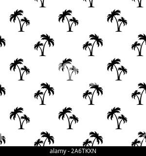 Vector black and white seamless pattern with palm trees. Stock Vector