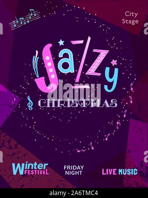 Template Design Poster Christmas Jazz Stock Vector