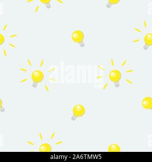 Seamless pattern with shining bulbs on simple background. Vector Illustration. Stock Vector
