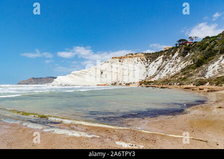 rocky white cliffs Stair of the Turks or Scala dei Turchi, Realmonte, Sicily Stock Photo