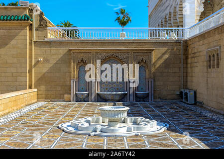 Fountain at the Mausoleum of Mohammed V in Rabat - Morocco 22.04.2019 Stock Photo