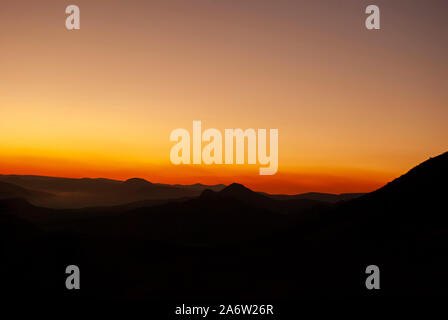 Sunrise over the hills near eManzana in Mpumalanga Province, South Africa Stock Photo