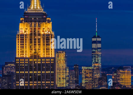 Empire State Building ESB World Trade Center WTC NYC Stock Photo