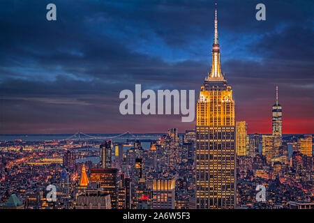 Empire State Building ESB World Trade Center WTC NYC Stock Photo