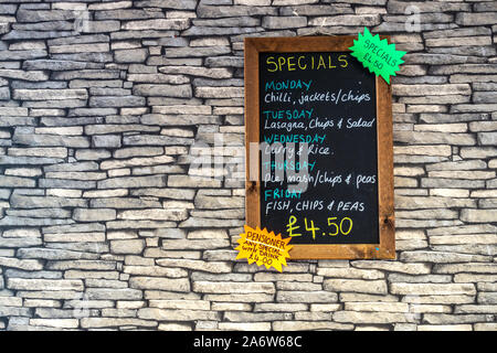 cafe menu for week, Stock Photo