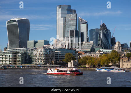 The City of London seen from Tower Bridge GV General View, London Stock Photo
