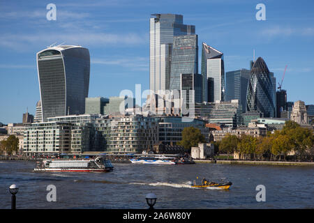 The City of London seen from Tower Bridge GV General View, London Stock Photo