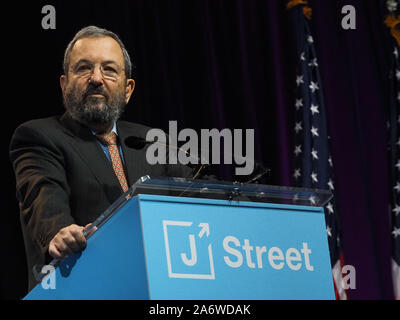 Washington DC, USA. 28th Oct, 2019. Former Israeli Prime Minister Ehud Barak addresses the J Street National Conference, attended by 4000  Credit: Sue Dorfman/ZUMA Wire/Alamy Live News Stock Photo