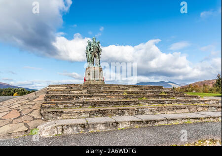 Army Commandos Memorial at Spean Bridge in the Scottish Highlands to those servicemen killed during the Second World War of 1939-45 Stock Photo