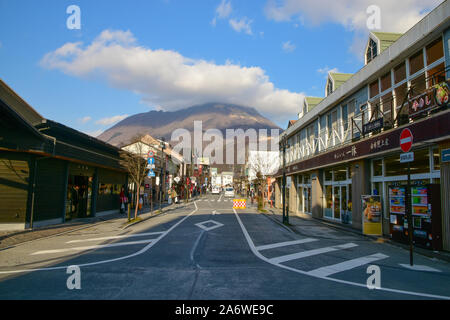 Yufuin is a tourist destination in Oita Prefecture, Japan Stock Photo