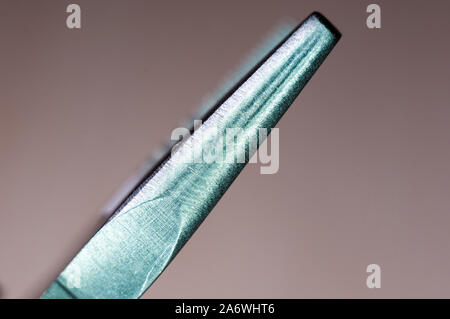 elements small foldable steel multitool, closeup, macro Stock Photo