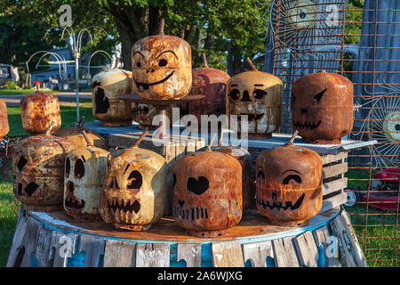 Halloween displays made from used Propane gas tanks, USA, by James D Coppinger/Dembinsky Photo Assoc Stock Photo