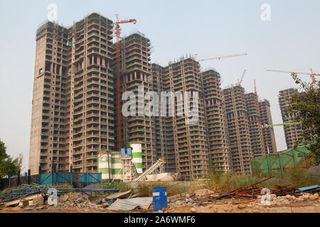 Blocks of apartments under construction in the Karol Bagh district of Delhi Stock Photo