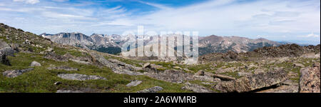 The Wind River Range, mountains in the Shoshone National Forest, Fremont County, Wyoming, USA. Stock Photo