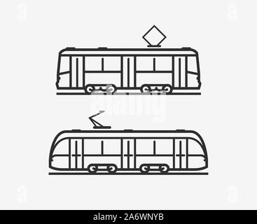 Tram icon. City public transport sign or symbol. Vector illustration Stock Vector