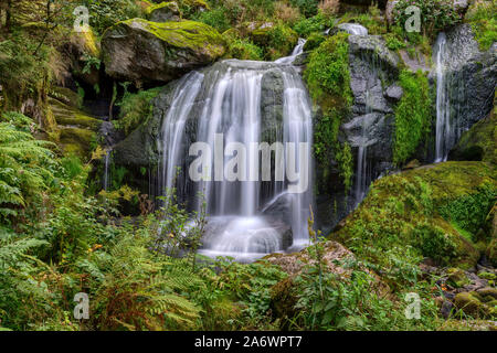 This waterfall is part of the famous Triberg waterfalls in the black forest, Germany Stock Photo