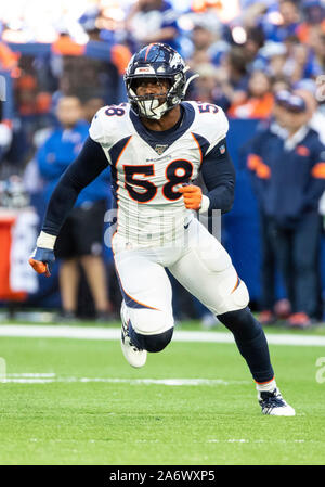 Denver Broncos outside linebacker Von Miller (58) looks on against the New  York Jets during an NFL football game Sunday, Sept. 26, 2021, in Denver.  (AP Photo/Jack Dempsey Stock Photo - Alamy