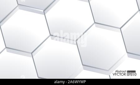 Abstract white hexagon embossed pattern background and texture. Luxury ...