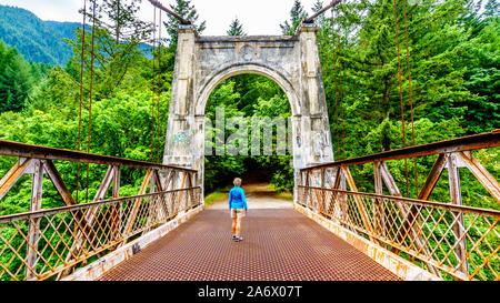 The historic Second Alexandra Bridge between Spuzzum and Hell's Gate along the Trans Canada Highway in British Columbia, Canada Stock Photo