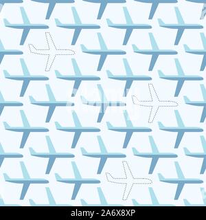 Flat styled seamless pattern with missing planes Stock Vector